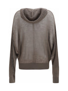 Rick Owens Semi-sheer knit Hoodie - Dust