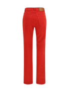 Chloé Cotton denim Pants - Berry Red