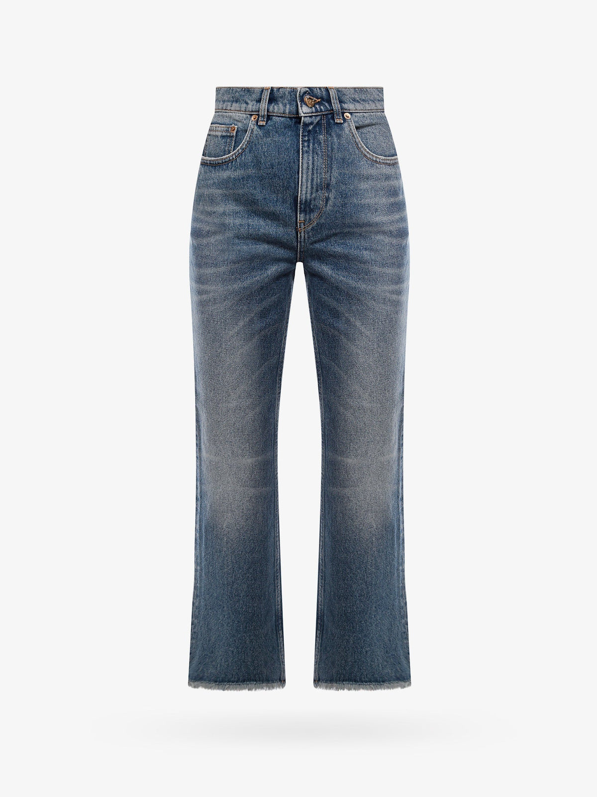 Golden Goose Deluxe Brand Derin new cropped flare jeans with back logoed patch - Blu