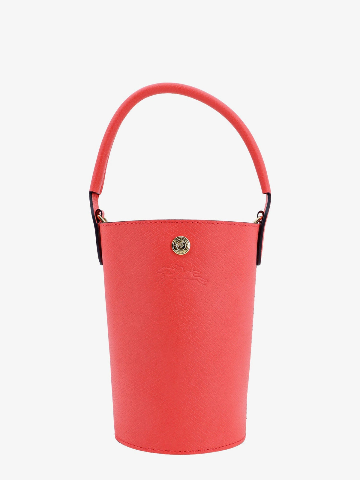 Longchamp Leather bucket bag with engraved logo - Rosso