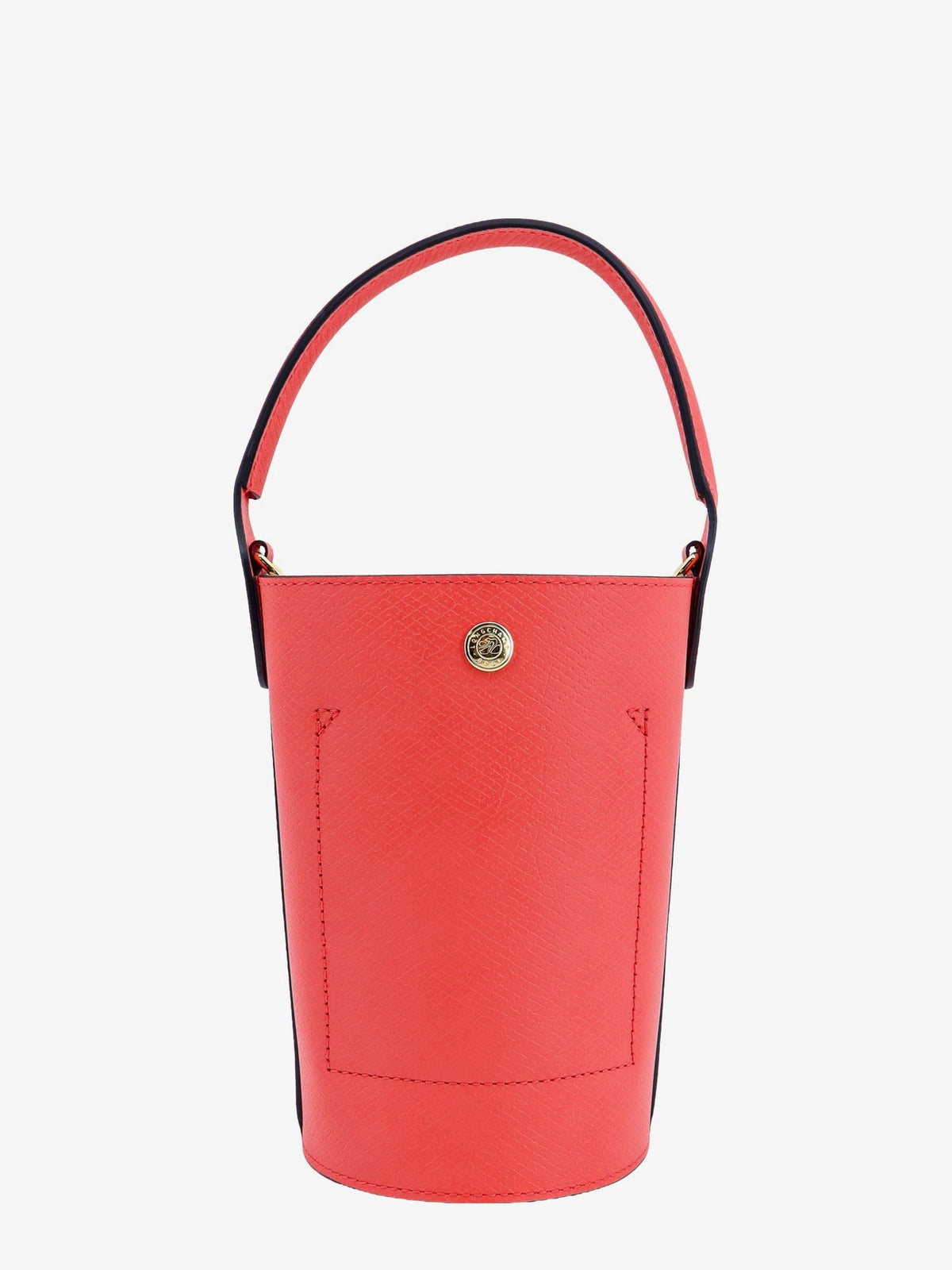 Longchamp Leather bucket bag with engraved logo - Rosso