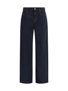 Max Mara Studio Baggy Pants in pure cotton satin - Blue