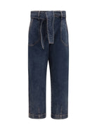 Giorgio Armani Wide-leg Jeans with belt - Grey Navy