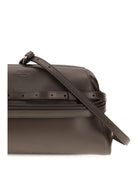 Moschino Leather Clutch with buckle detail - Cioccolato