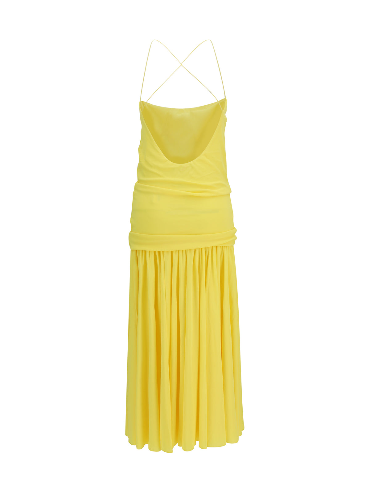 Jacquemus Pleated midi Dress - Yellow