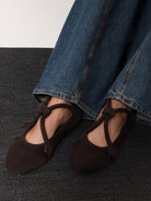 Alaïa Le Teckel Suede Ballet Flats - Brun Fonce