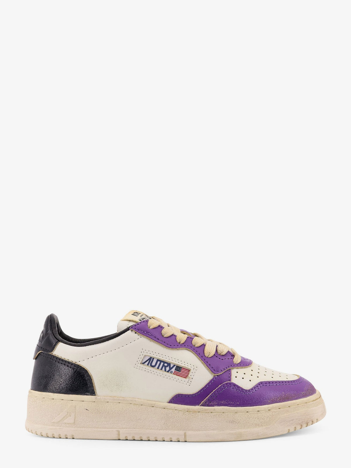 Autry Super Vintage low-top leather sneakers - Bianco Viola
