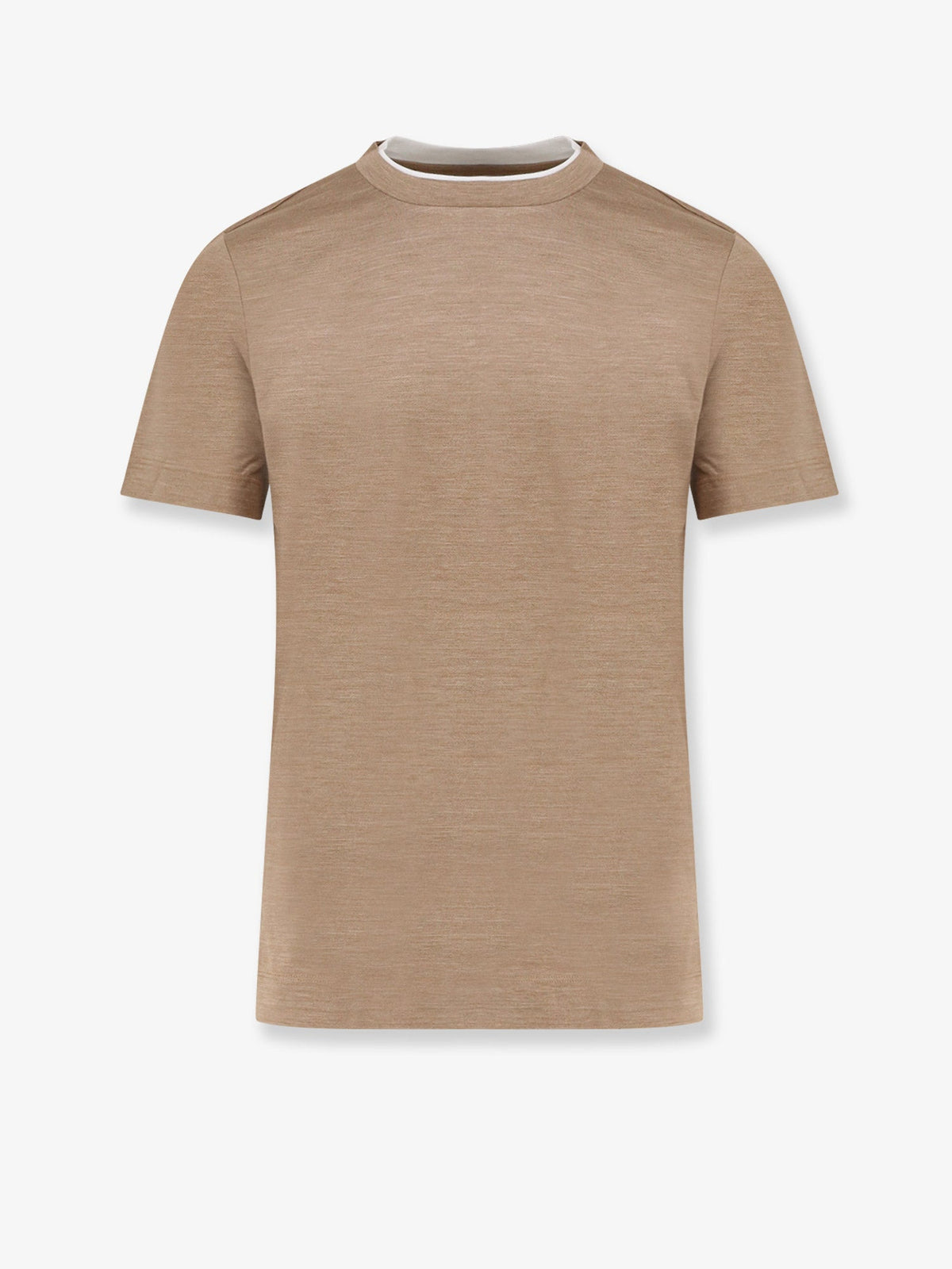 Boss Cotton and silk T-shirt - Medium Brown