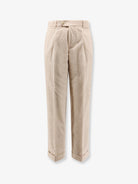 Boss Peet Pleat corduroy trousers - Open Beige