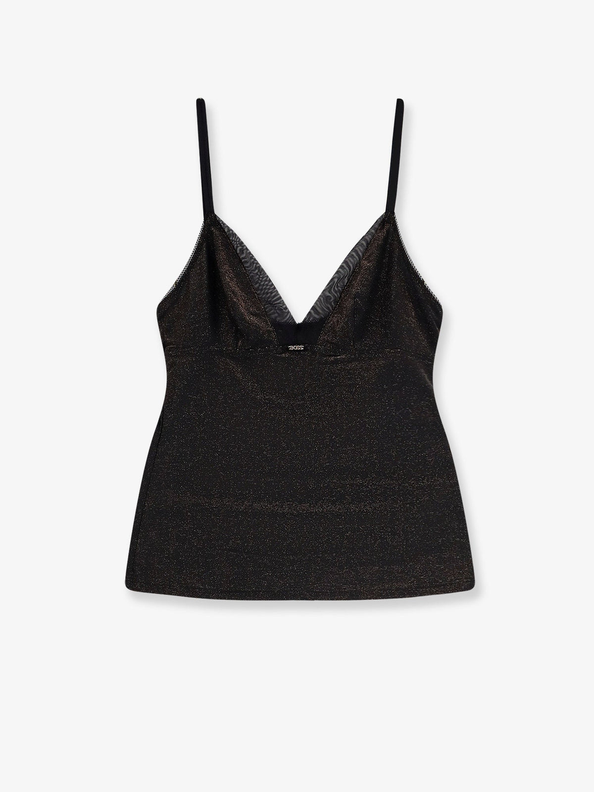 Boss Lurex tank top and slip set - Black