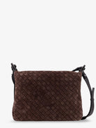 Bottega Veneta Intrecciato suede shoulder bag - Fondant/Bl-Vinta.S
