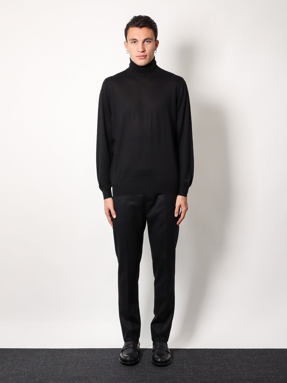 Brunello Cucinelli Cashmere and silk turtleneck - Nero Grigio Scuro