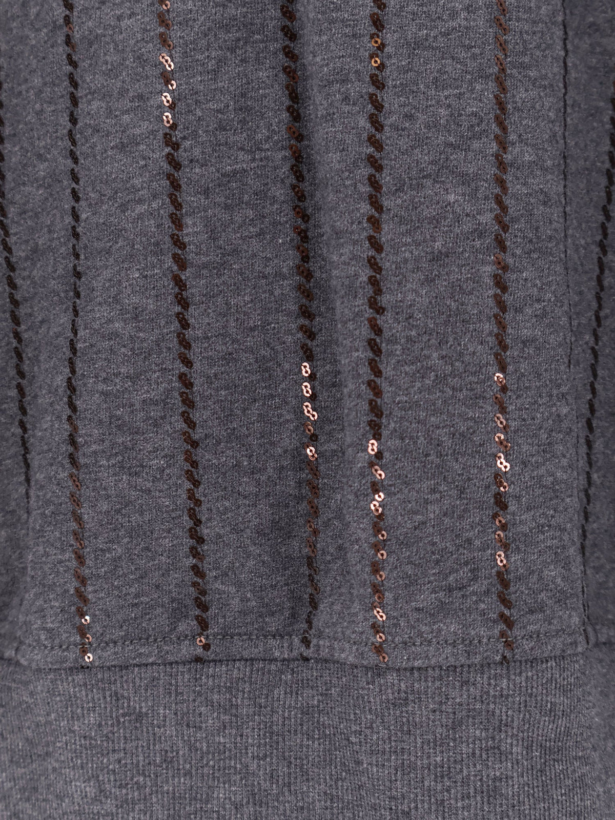 Brunello Cucinelli Dazzling chalk stripe embroidery cotton sweatshirt - Piombo