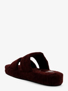Celine Triomphe Fur shearling Slides - Burgundy