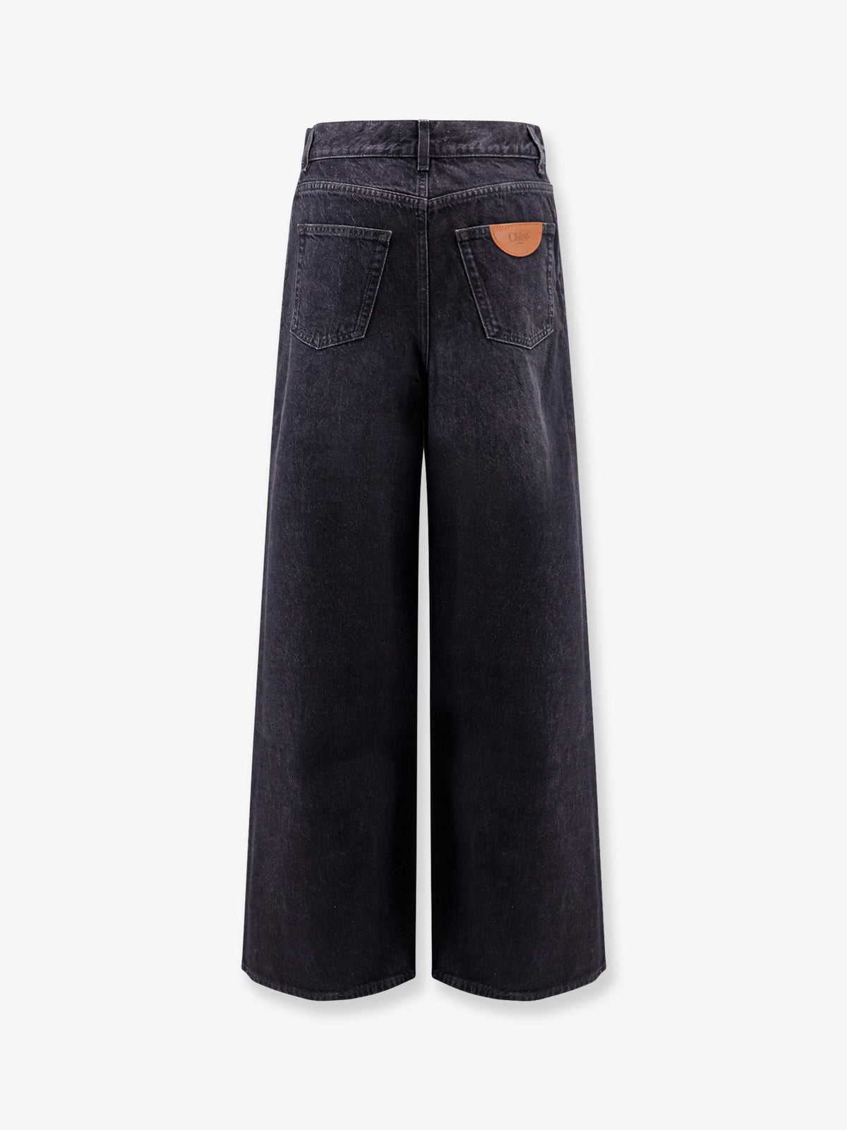 Chloé Jeans with iconic leather logo tag - Onyxblack