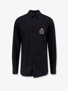 Dolce & Gabbana Cotton shirt with iconic logo on the front - Nero