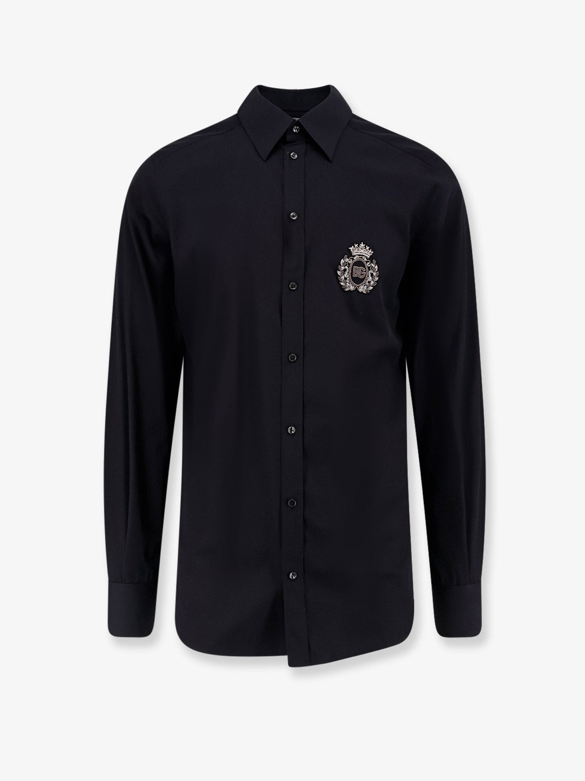 Dolce & Gabbana Cotton shirt with iconic logo on the front - Nero