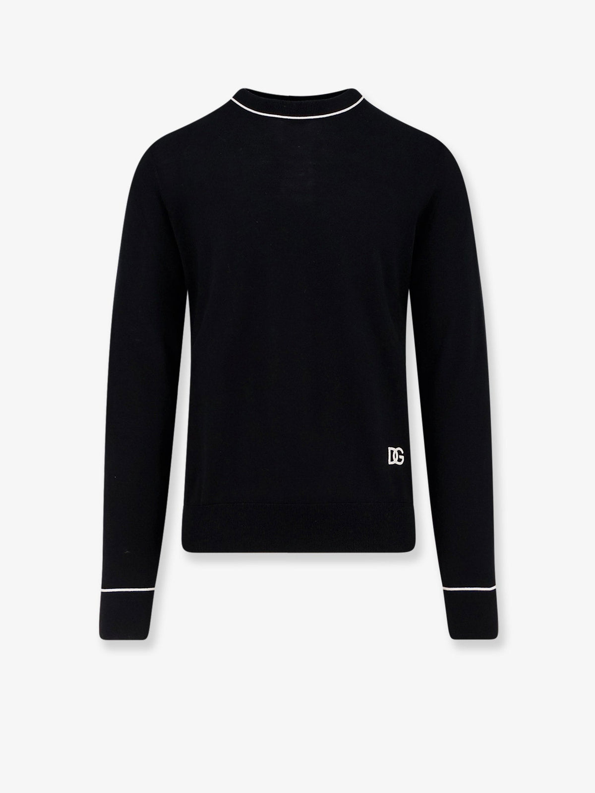 Dolce & Gabbana Virgin wool sweater with embroidered DG logo - Nero