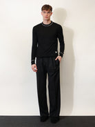 Dolce & Gabbana Virgin wool sweater with embroidered DG logo - Nero