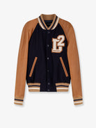 Dsquared2 D2 Varsity wool and leather bomber - Blue