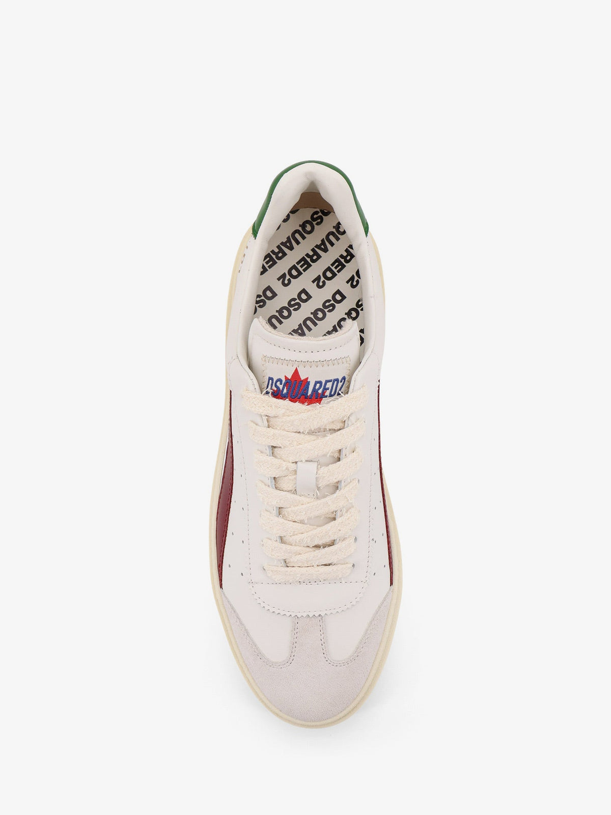 Dsquared2 Rider leather low-top sneakers - Panna Vino Smeraldo