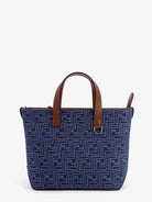 Fendi FF jacquard fabric and leather shopping bag - Stone