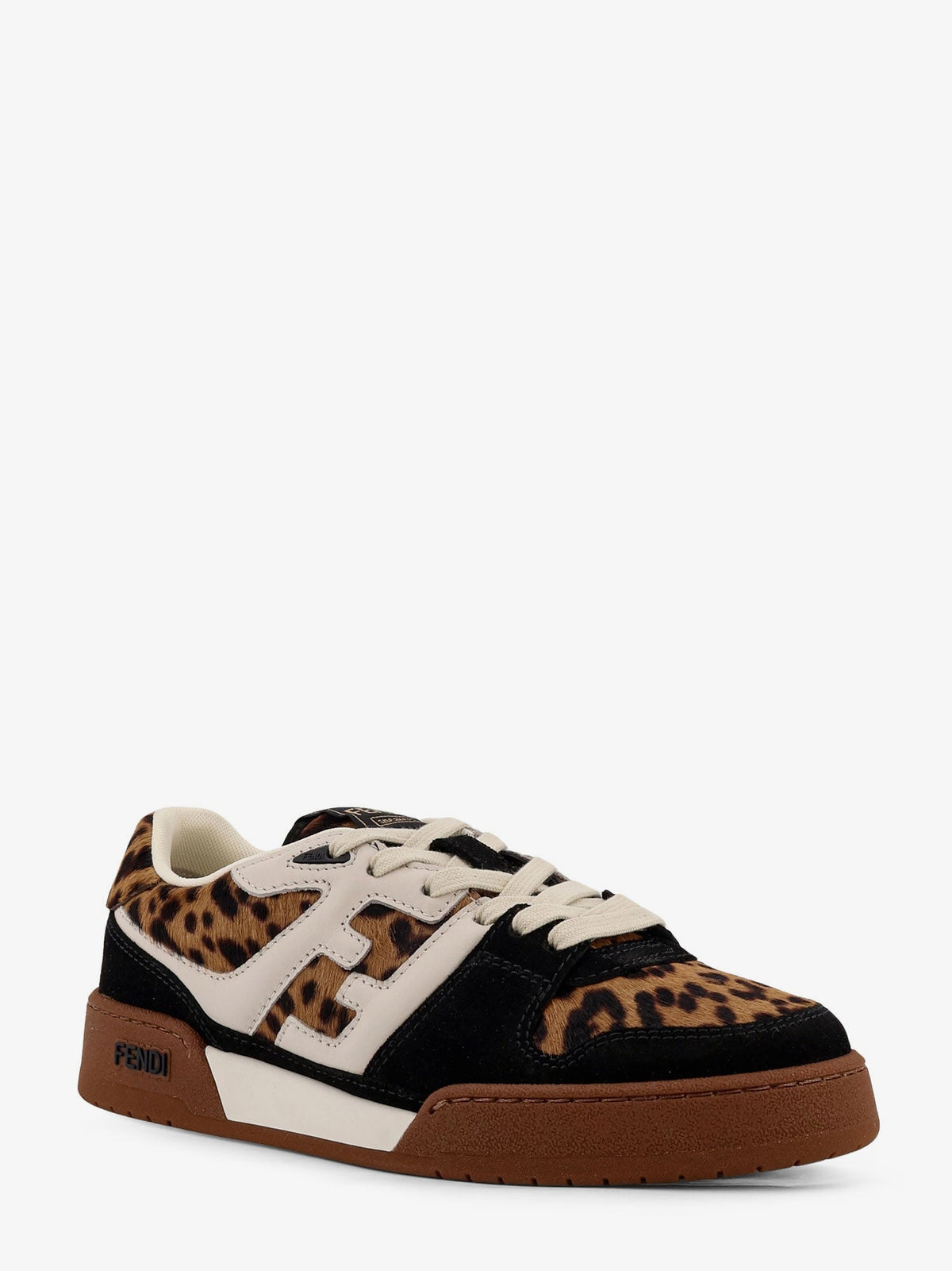 Fendi Fendi Match suede and pony skin low-top sneakers - Nat.Brown+Nero+Garza