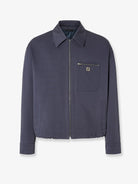 Fendi Cotton jacket with FF detail - Dark Blue