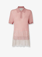 Fendi Lingerie cashmere and silk polo shirt - Blush-25