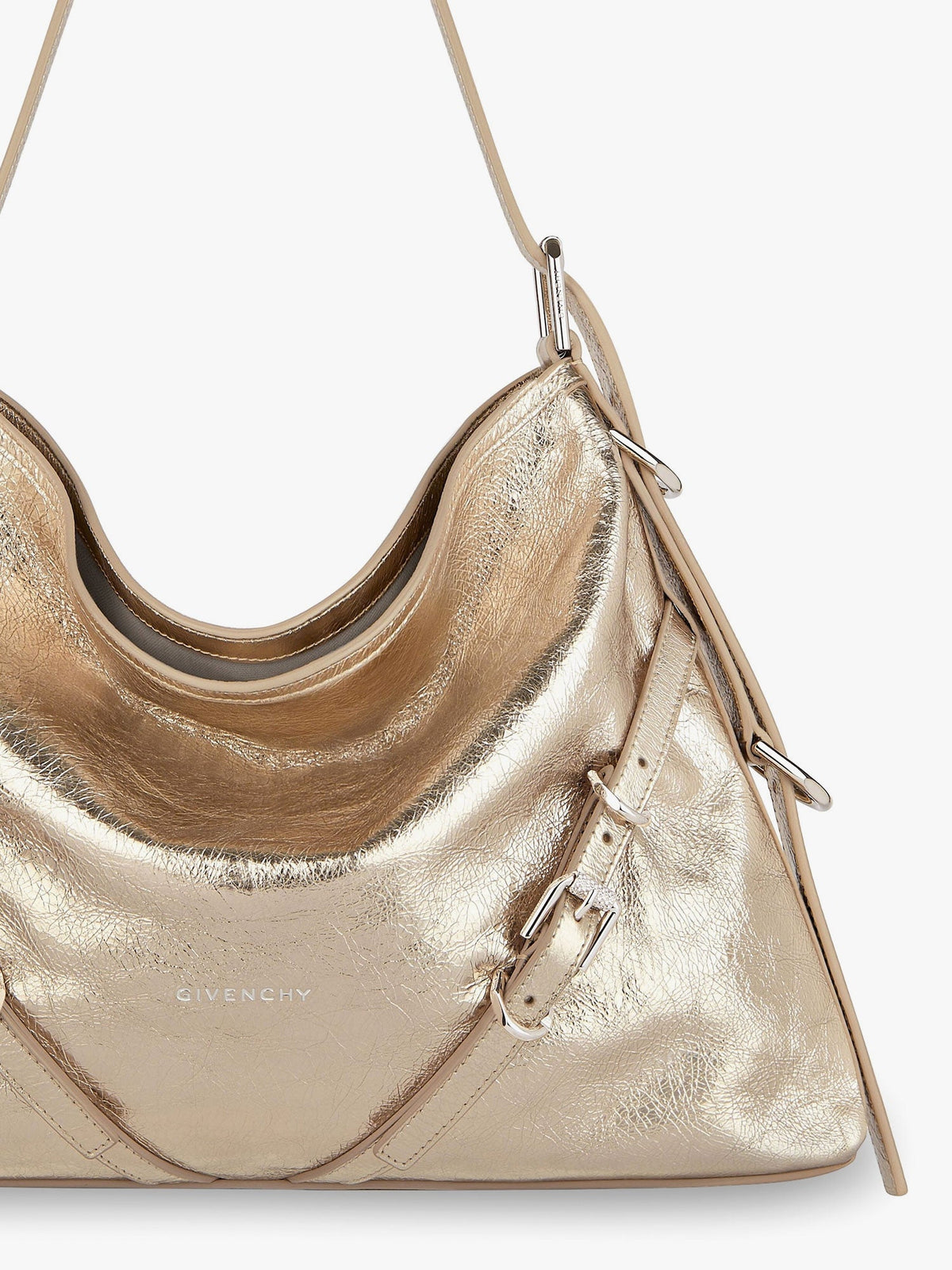 Givenchy Voyou metallized leather shoulder bag - Oro