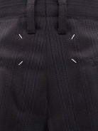 Maison Margiela Striped virgin wool shorts - Black/Blue