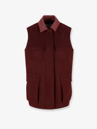 Max Mara Aeroso wool, alpaca and cashmere sleeveless coat - Ciliegia