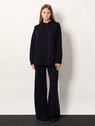 Max Mara Liana cashmere and wool hooded sweater - Blu Marino
