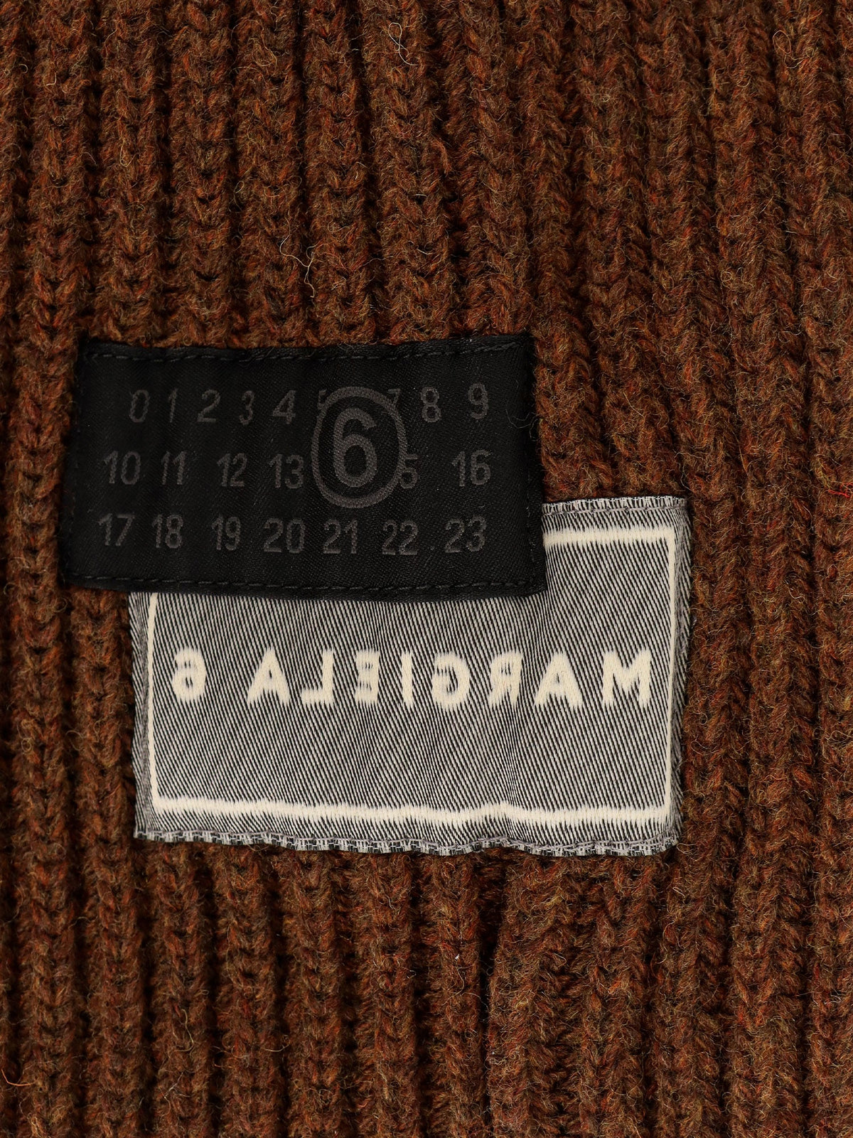 MM6 Maison Margiela Wool blend balaclava with distressed effect - Brown Melange