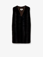 MM6 Maison Margiela Faux shearling short dress - Brown
