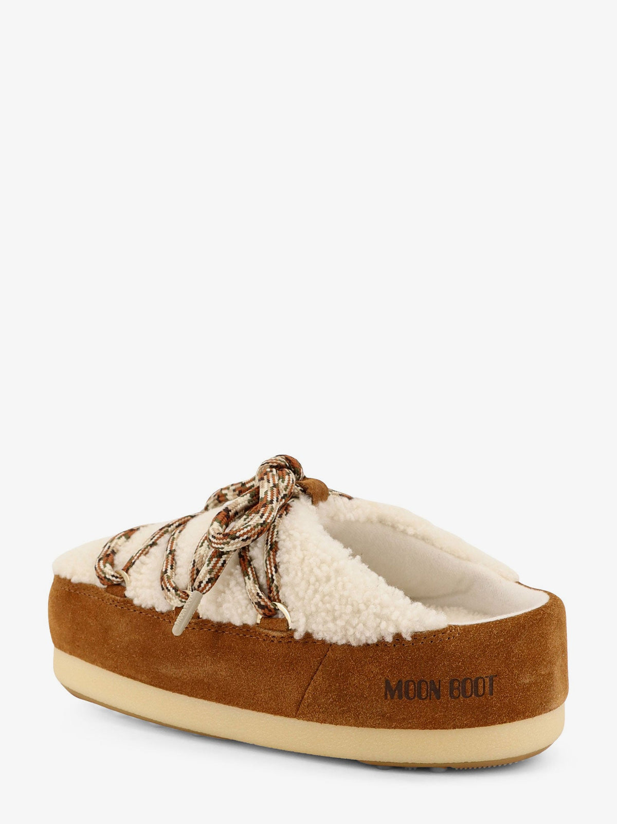 Moon Boot Shearling and suede slip-on - Whisky Off White