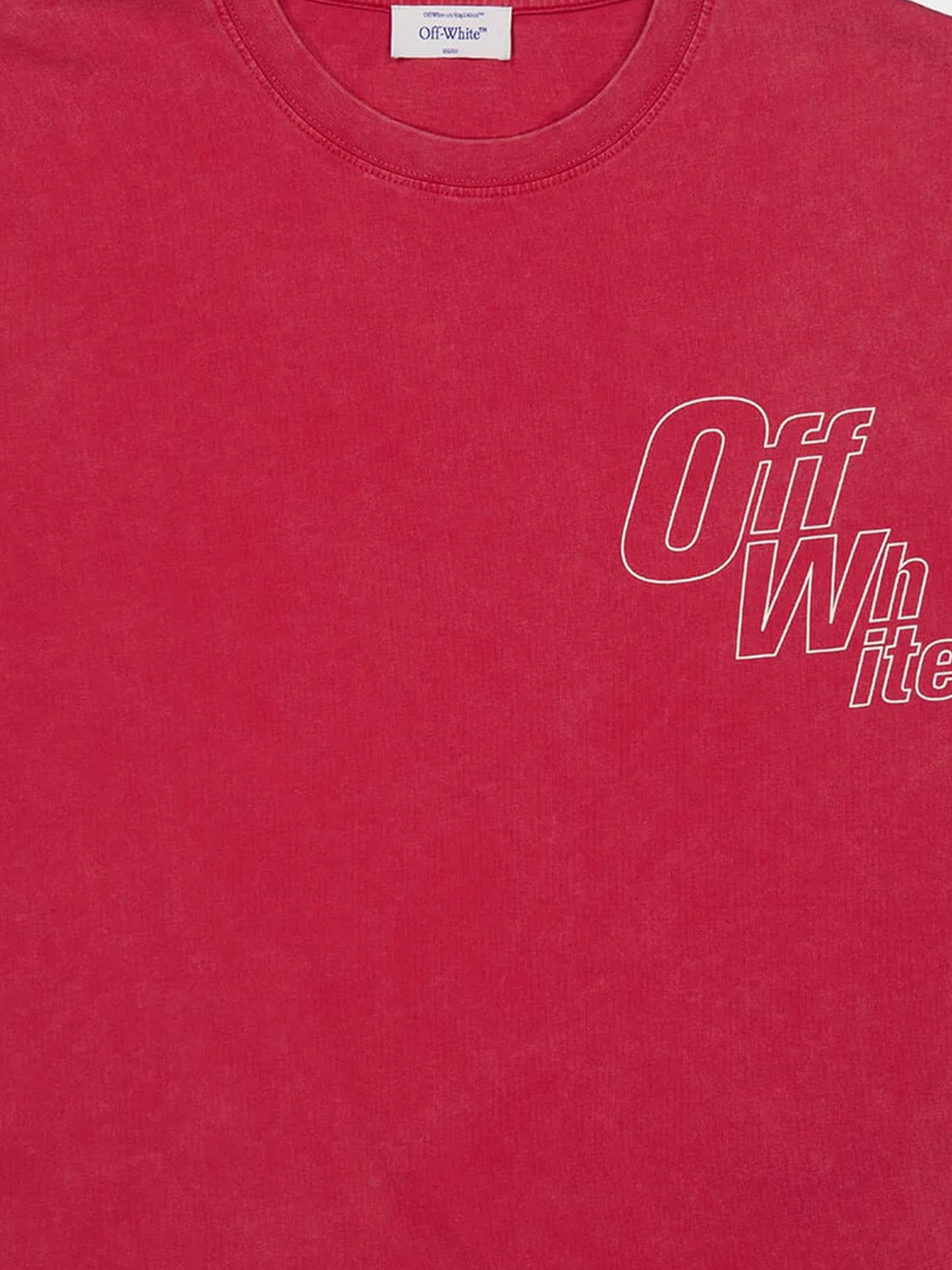 Off-White Cotton T-shirt - Coral Red - W
