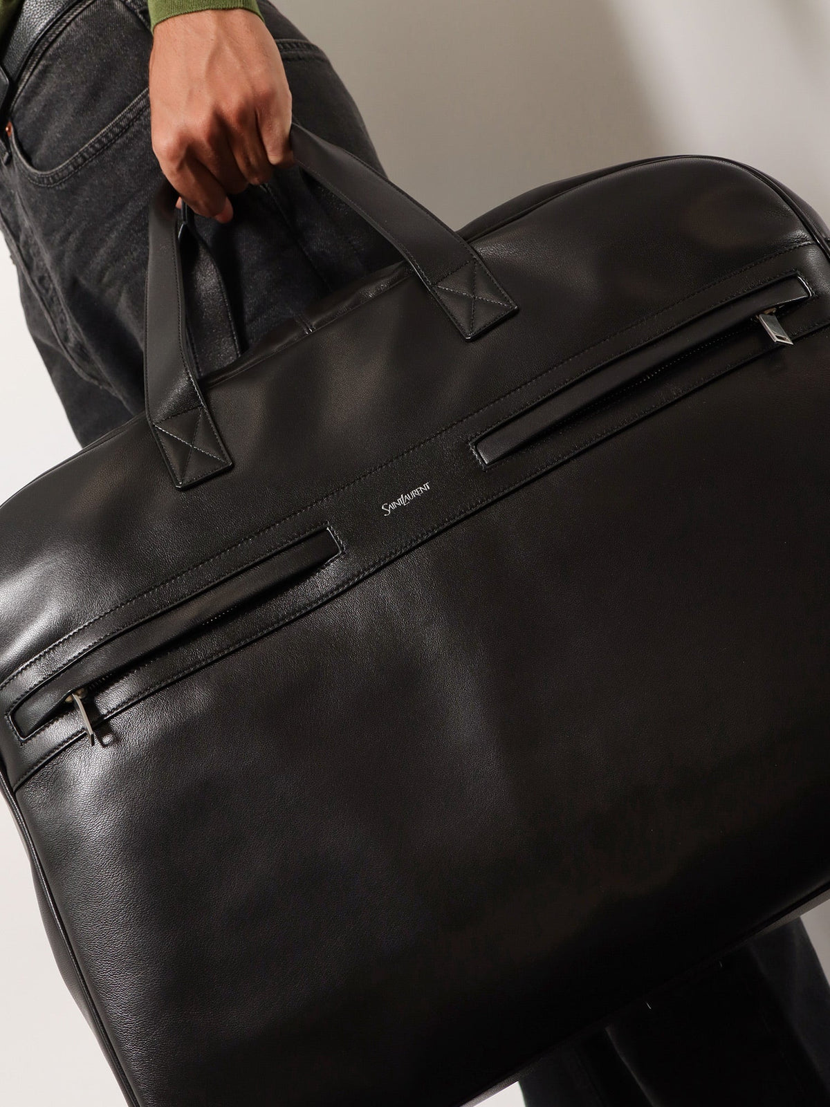 Saint Laurent Camp leather travel bag - Nero
