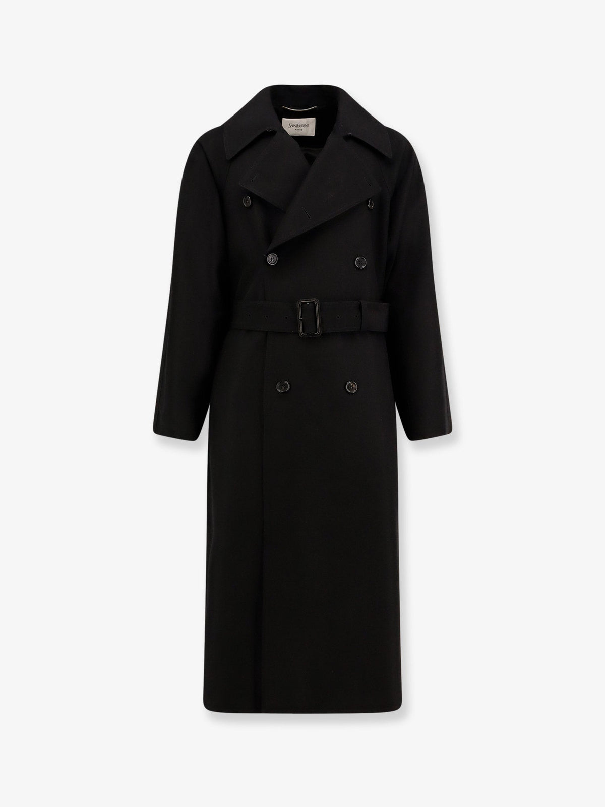 Saint Laurent Certified wool coat with belt - Noir