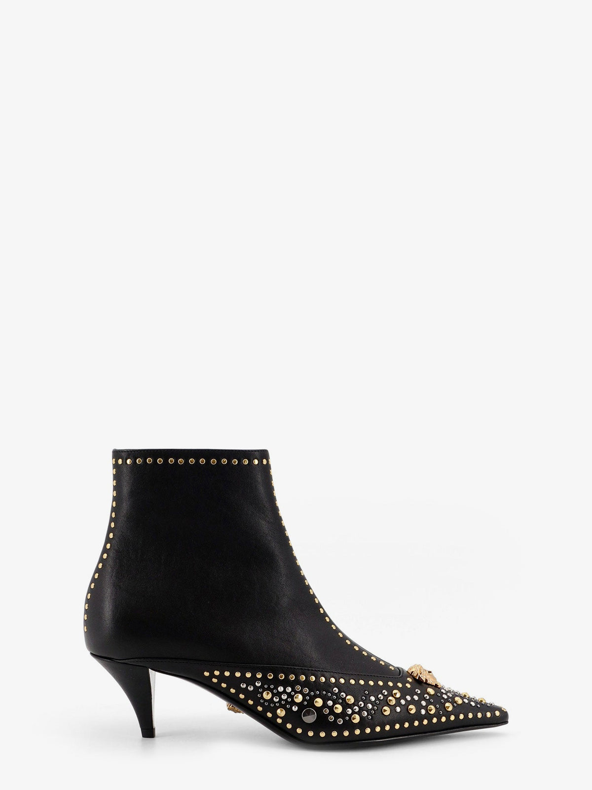 Versace Leather ankle boots - Black-Versace Gold+Palladium