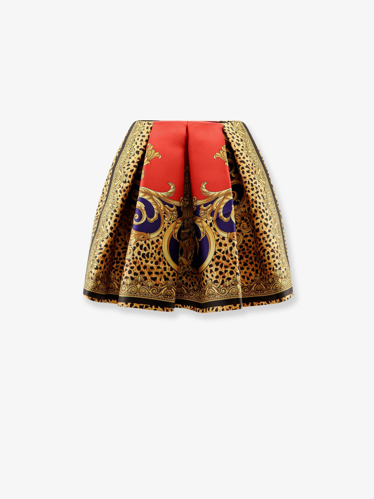 Versace Cheetah Barocco silk duchesse skirt - Scarle+Ultramarine