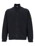 Stone Island Track Jacket In Fleece - Blue