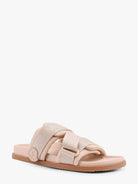 Moncler Mon summer leather sandals with nylon details - Rosa