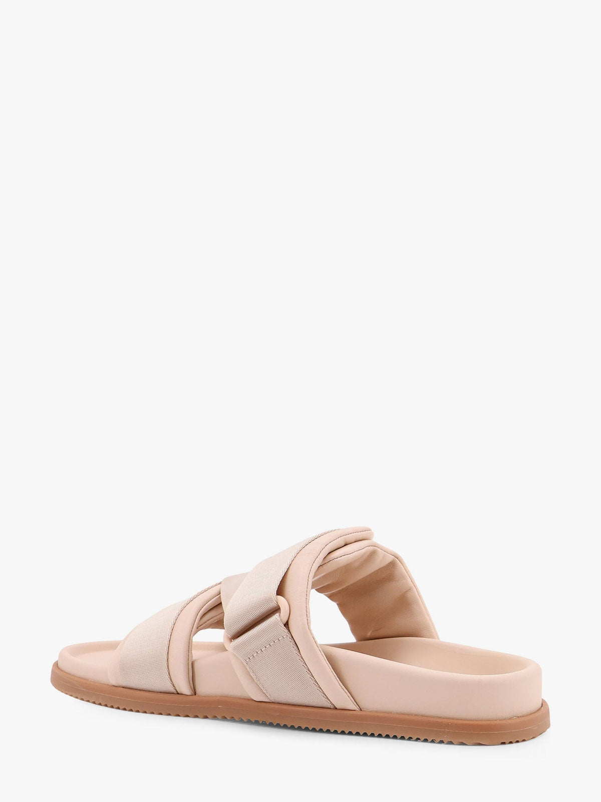 Moncler Mon summer leather sandals with nylon details - Rosa