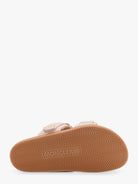 Moncler Mon summer leather sandals with nylon details - Rosa