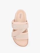 Moncler Mon summer leather sandals with nylon details - Rosa