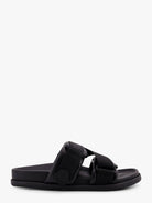 Moncler Mon summer leather sandals with nylon details - Nero