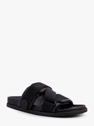 Moncler Mon summer leather sandals with nylon details - Nero