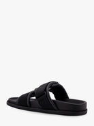 Moncler Mon summer leather sandals with nylon details - Nero
