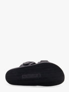 Moncler Mon summer leather sandals with nylon details - Nero